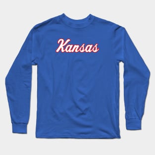 Kansas Retro Script Long Sleeve T-Shirt